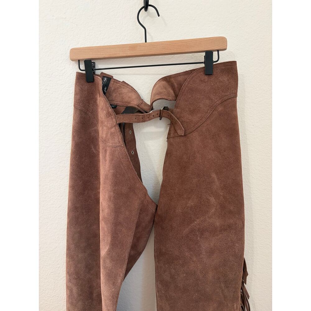 Vintage Leather Chaps Western Express Size Large Rodeo Horseback Riding Trousers - Picture 7 of 10